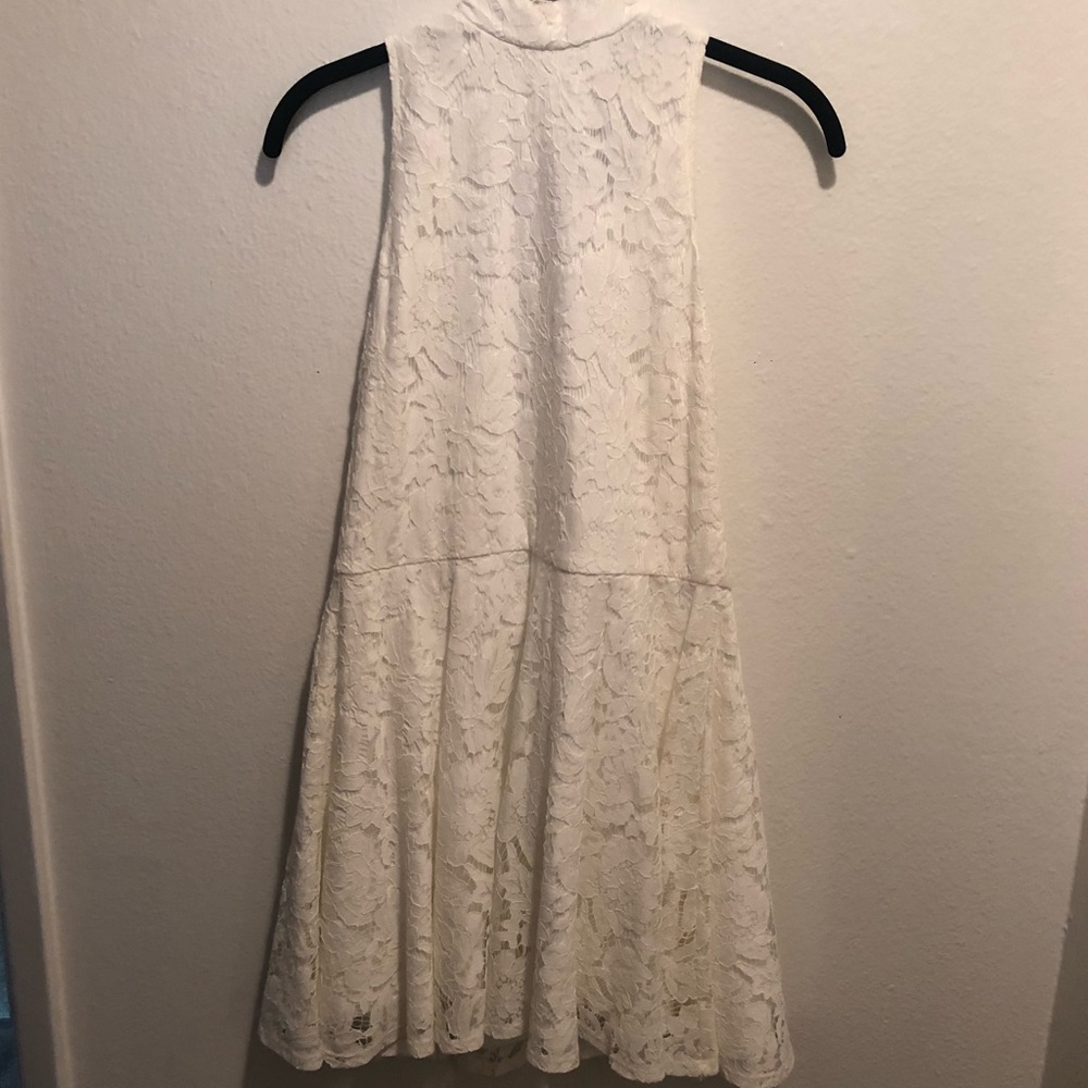 White Flattering Mini Skater Dress